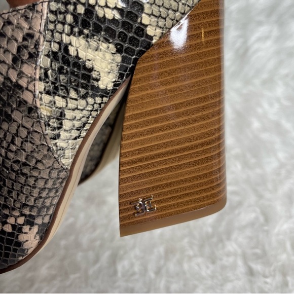 New Sam Edelman Reverie 2 Python Snake Ankle Block Pointed Mules in black 6.5 - Picture 16 of 17